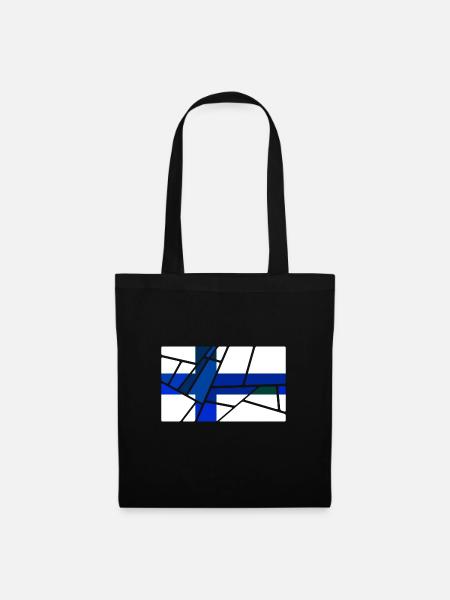 Flagge Finnland - Stoffbeutel - Schwarz