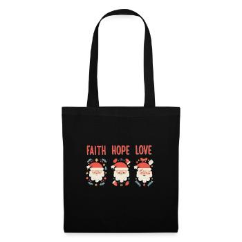 Religious Family Faith Hope Love Christmas Santa - Tote Bag - black - Front