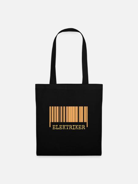 Strichcode ELEKTRIKER - Stoffbeutel - Schwarz