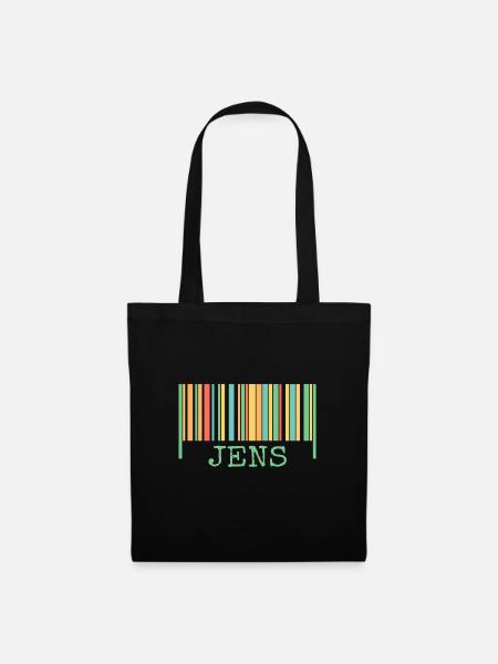 Strichcode Jens - Stoffbeutel - Schwarz