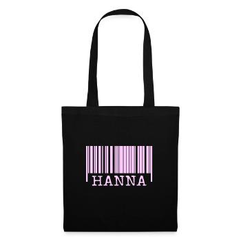 Name Hanna - Stoffbeutel - Schwarz - Vorne
