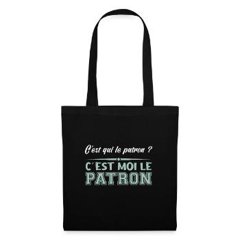 Patron C est Moi Le Patron Papa Idée Cadeau Papy - Sac en tissu - noir - Devant