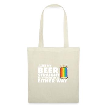 LGBT Proud Ally I Like My Beer Straight Rainbow - Tote Bag - nature - Front
