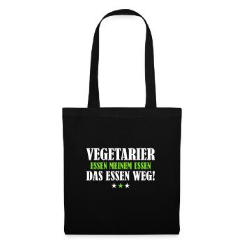 Vegetarier Essen Meinem Essen das Essen Weg - Stoffbeutel - Schwarz - Vorne