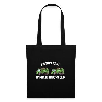 Je suis ce vieux 2ème anniversaire de camions à ordures - Sac en tissu - noir - Devant