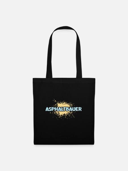Asphaltbauer als Job - Stoffbeutel - Schwarz