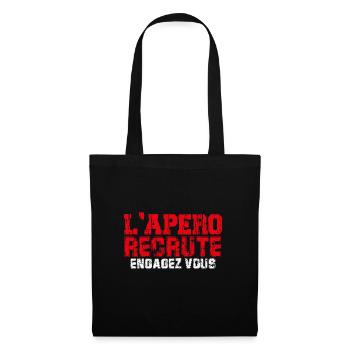 t-shirt l'apéro recrute engagez-vous cadeau apéro - Sac en tissu - noir - Devant