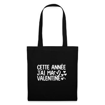 Saint Valentin ma copine la meilleure copine amour - Sac en tissu - noir - Devant