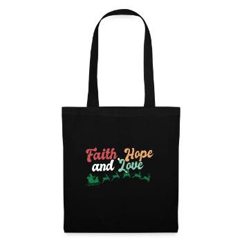 Faith Hope Love Religious Family Christmas - Tote Bag - black - Front