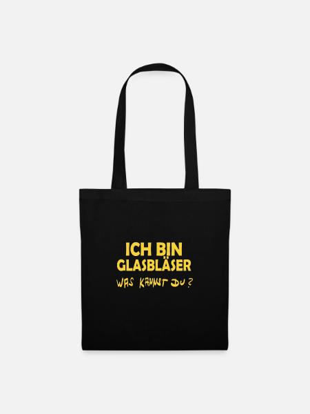 Glasbläser als Beruf - Stoffbeutel - Schwarz
