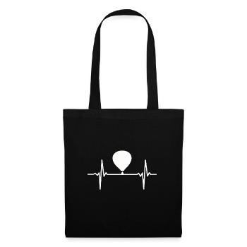 Hot Air Balloon Heartbeat - Tote Bag - black - Front