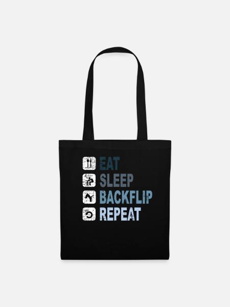 BackFlip, Parkour, Freerun, Sport, Geschenk - Stoffbeutel - Schwarz