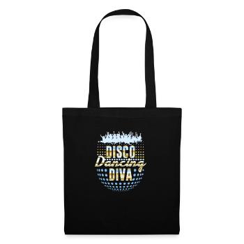 Disco Dancing Diva 1970er Jahre Vintage Retro - Stoffbeutel - Schwarz - Vorne