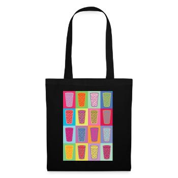 Coloured dubbe glasses - Tote Bag - black - Front