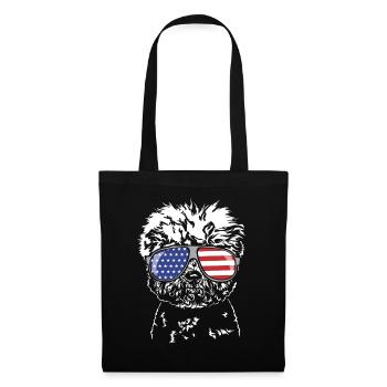 BICHON FRISE America Flag USA Dogs Dog Wilsigns - Tote Bag - black - Front