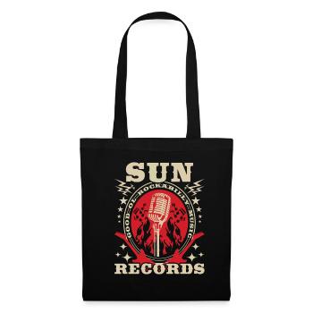 Rockabilly Records Rock Music Guitare Cadeau - Sac en tissu - noir - Devant