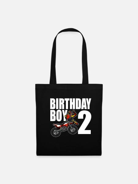 2. Geburtstag Motocross Motorrad Geschenk 2 Jahre - Stoffbeutel - Schwarz