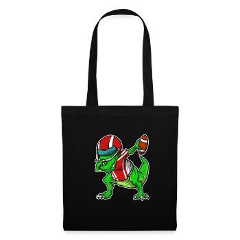 Drôle de football T-Rex Dab Dabbing dinosaures - Sac en tissu - noir - Devant