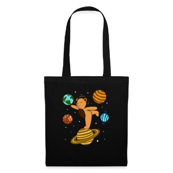 Bear Astronaut Bears Space Galaxy Teddy - Stoffbeutel - Schwarz - Vorne