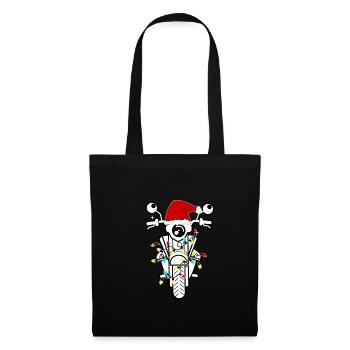 Christmas Biker Bike Santa Motorbike Motorcycle - Tote Bag - black - Front