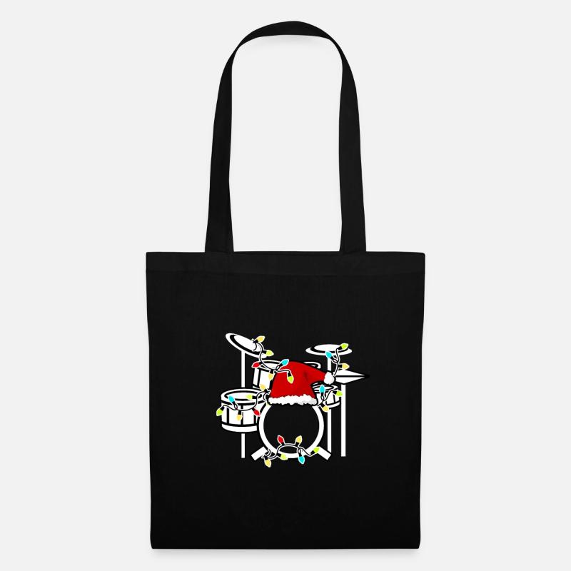 Drummer Trommel Weihnachten Schlagzeuger Geschenk - Stoffbeutel - Schwarz