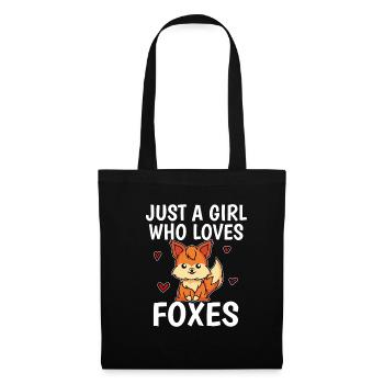 ust A Girl Who Loves Foxes Cute Fox Costume - Tote Bag - black - Front