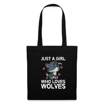 Just A Girl Who Loves Wolves Wolf Costume - Sac en tissu - noir - Devant