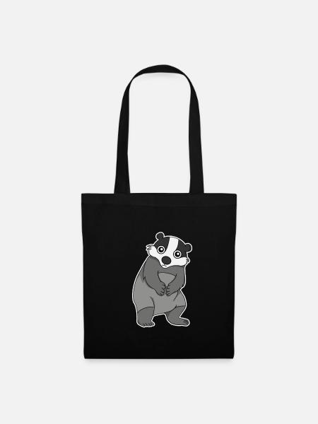 Süßer Dachs Geschenk - Stoffbeutel - Schwarz