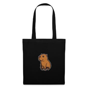 Süßer Wasserschwein Nagetier Capybara Geschenk - Stoffbeutel - Schwarz - Vorne