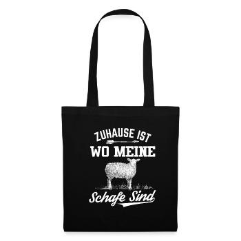 Zuhause Ist Wo Meine Schafe Sind Geschenk Schaf - Stoffbeutel - Schwarz - Vorne