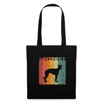 Rétro Whippet lévriers chiens cadeau - Sac en tissu - noir - Devant