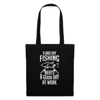 Une mauvaise journée de pêche bat une bonne journée de travail - Sac en tissu - noir - Devant