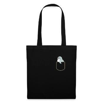 Robbe dans La poche poitrine phoque Lion de mer T-shirt - Sac en tissu - noir - Devant