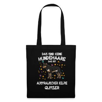 Australischer Kelpie Glitzer Hunde Halter Geschenk - Stoffbeutel - Schwarz - Vorne