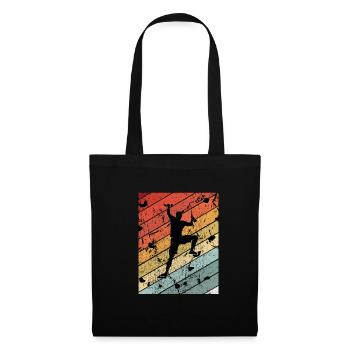 Rétro Bouldern Cadeau - Sac en tissu - noir - Devant