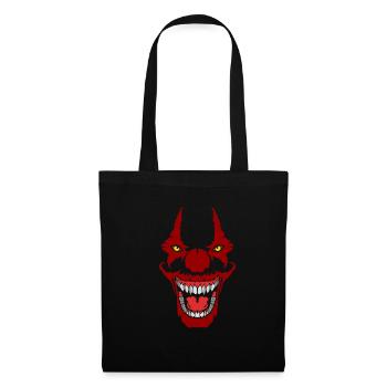 Grusel Halloween Clown Geschenkidee - Stoffbeutel - Schwarz - Vorne