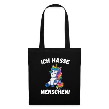 Je déteste les licornes - Sac en tissu - noir - Devant