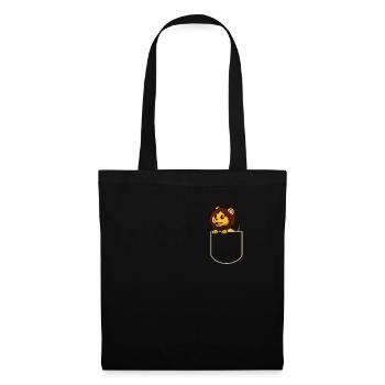 Lion dans La poche poitrine Chat prédateur T-shirt - Sac en tissu - noir - Devant