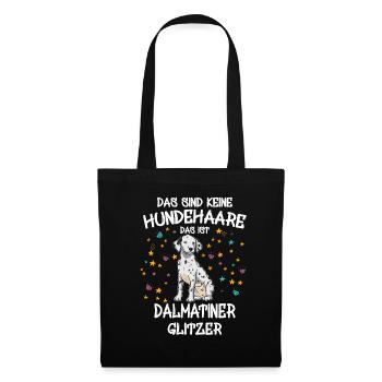 Dalmatiner Glitzer Hunde Hundehalter Geschenk - Stoffbeutel - Schwarz - Vorne