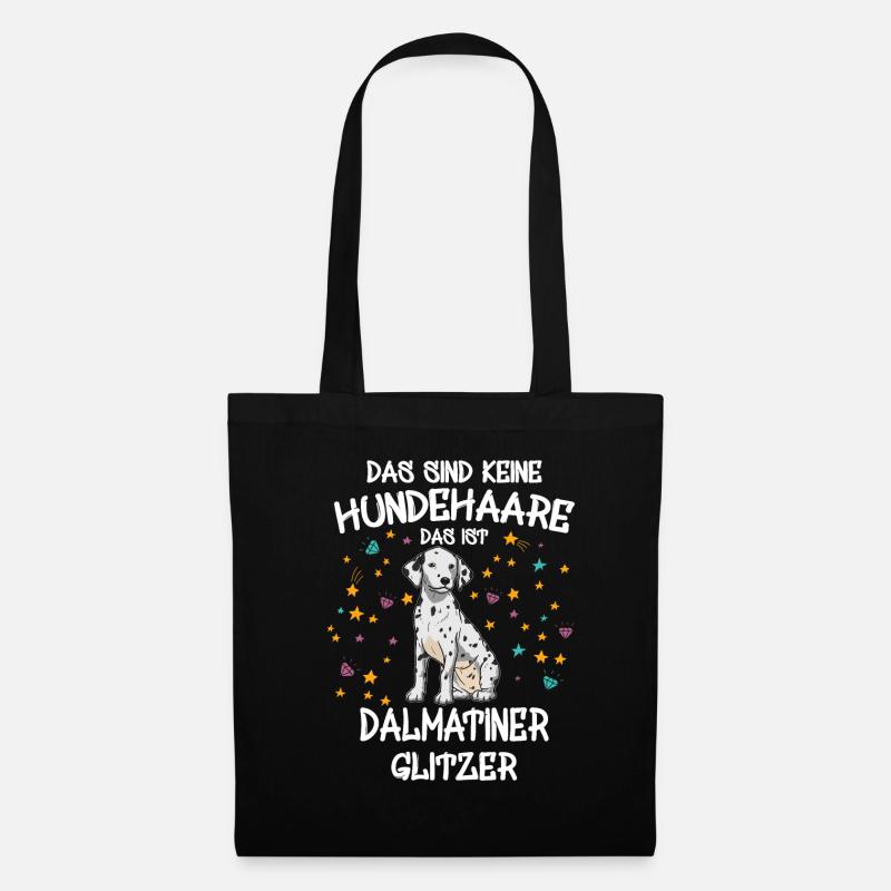 Dalmatiner Glitzer Hunde Hundehalter Geschenk - Stoffbeutel - Schwarz