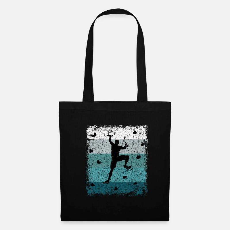 Vintage Bouldern Boulderer Geschenk - Stoffbeutel - Schwarz