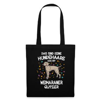 Weimaraner Glitzer Hunde Hundehalter Geschenk - Stoffbeutel - Schwarz - Vorne