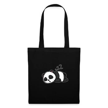 Niedlich Schlafender Panda Geschenk - Stoffbeutel - Schwarz - Vorne