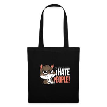 I Hate People Cat Gift Idea - Tote Bag - black - Front