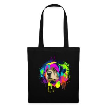 Splash Art Leonberger Hund Hundehalter Geschenk - Stoffbeutel - Schwarz - Vorne