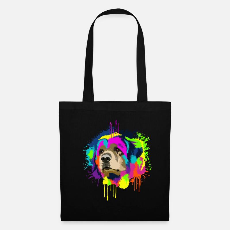 Splash Art Leonberger Hund Hundehalter Geschenk - Stoffbeutel - Schwarz