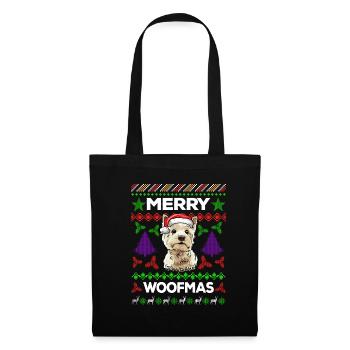 Merry Woofmas Ugly Sweater West Highland Terrier - Sac en tissu - noir - Devant