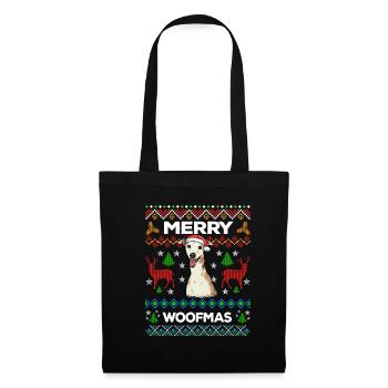 Merry Woofmas Ugly Sweater Whippet lévriers - Sac en tissu - noir - Devant