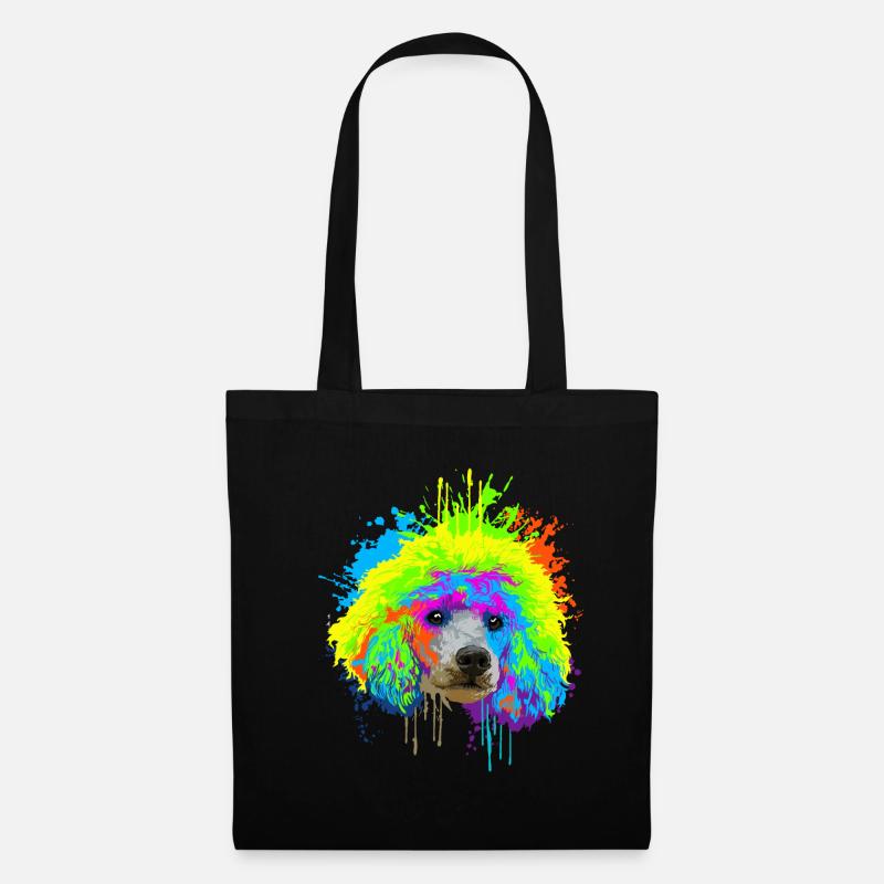 Splash Art Pudel Hund Hundehalter Geschenk - Stoffbeutel - Schwarz