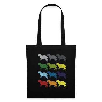 Neon Pop Art Retro Capybara Wildtier Tier Geschenk - Stoffbeutel - Schwarz - Vorne